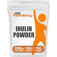 BulkSupplements.com Inulin Powder - Inulin Supplement, Soluble Fiber Powder - Vegan & Gluten Free, Inulin Fiber - 2500mg per Serving, 500g (1.1 lbs) (Pack of 1)
