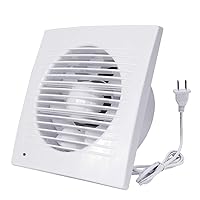 HUGOOME Exhaust Fan, 12W Ventilation Extractor with Anti-backflow Check Valve Ultra Thin, Window and Wall Mount Vent Fans for Kitchen Bathroom Greenhouse Garage (4 inch / 110V) Thin fan
