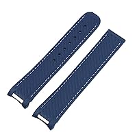 20mm Rubber Watch Band For Omega Strap Seamaster 300 AT150 Aqua Terra Ultra Light 8900 Steel Buckle Watchband Bracelets (Color : Light Blue White, Size : Without Buckle)