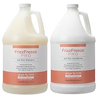 Ginger Lily Farms Salon Formula FrizzFreeze Pro Anti-Frizz Shampoo + Conditioner Bundle, 1 Gallon Each