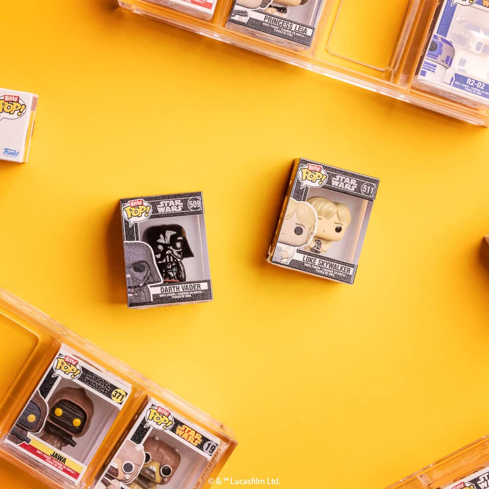 Funko Bitty Pop! Star Wars Mini Collectible Toys - Luke Skywalker, OBI-Wan Kenobi, Jawa & Mystery Chase Figure (Styles May Vary) 4-Pack
