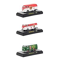 Coca-Cola Santa Claus Release Set of 3 Cars Limited Edition to 4,800 Pieces Worldwide 1/64 Diecast Models by M2 Machines 52500-SC01
