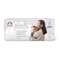 Amazon Brand - Mama Bear Plush Protection Diapers - Size 2, 46 Count, Hypoallergenic Premium Disposable Baby Diapers, White and Cloud Dreams