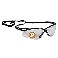 KleenGuard™ V30 Nemesis™ Safety Glasses (25676), Clear Lenses, Black Frame, Unisex Eyewear for Men and Women (12 Pairs/Case)