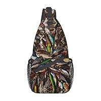 Fishing Bait Sling Backpack Multipurpose Crossbody Bag Sling Bag Daypack For Travel Hiking Sports