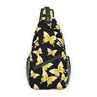 Gold Butterflies Cross Chest Bag Diagonally Multi Purpose Cross Body Bag Travel Hiking Backpack Men And Women One Size