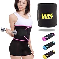 Synthetic Sweat Belt for Belly Burner, Weight Loss, Tummy Fat Cutter, for Men and Women (Black)