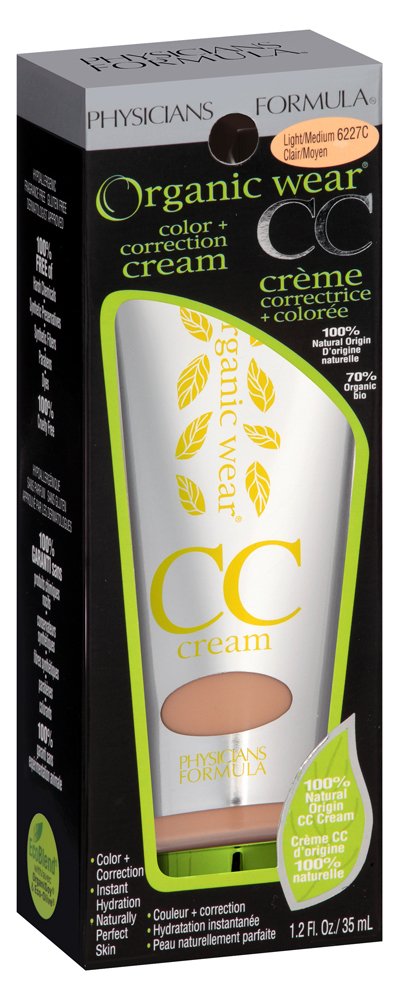 Physicians Formula Organic Wear 100% Natural Origin CC Cream, Light/Medium, 1.2 Ounce