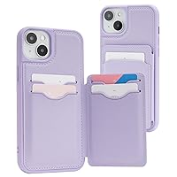 GOOSPERY Balance Fit 5 Card Case Compatible with iPhone 15 Plus Case, Dual Layer Lightweight Ultra Slim PU Leather [Magnetic Closure] Shockproof Protective [Full Cover] Wallet - Purple