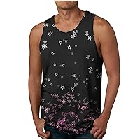 Men's Summer Tank Tops Star Sky 3D Printing Sleeveless Round Neck Pullover T-Shirt Sports Casual Vest Plus Size