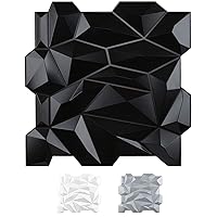 Art3d PVC 3D Diamond Wall Panel Jagged Matching-Matt Black, for Residential and Commercial Interior Decor