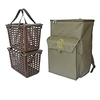 Acropolis Wicker Forage Basket - Backpack for Mushroom Picking - Mushrooms Rucksack - Foraging Backpack with Straps for Forager - Belt Forage Basket Pouch for Hiking, Camping, Hunting(RNG-3-new)