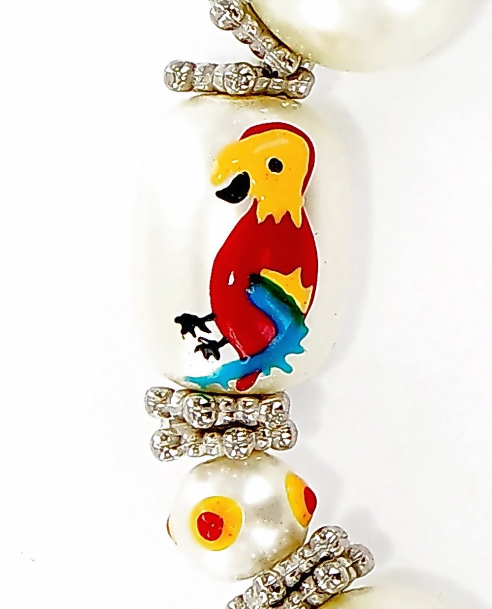 Linpeng girls Beads Bracelet, Parrot Aloha/White - Iup-15-5, 7 5 inch US