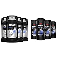 AXE Antiperspirant Deodorant for Men Phoenix 4PK 48H Sweat & Odor Protection for Long Lasting Freshness & Body Wash Phoenix 4 Count 12h Refreshing Scent Crushed Mint & Rosemary Men's Body Wash