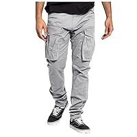 Mens Cargo Pants Relaxed Fit Elastic Waist Pants for Men Drawstring Work Pants with Cargo Pocket Man Tactical Pants