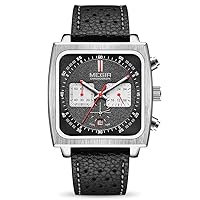 MEGIR Men's Rectangle Business Work Analogue Quartz Chronograph Luminous Sports Watch with Leather / Stainless Steel Strap 2182G