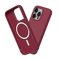 RhinoShield SolidSuit Case Compatible with Magsafe for [iPhone 15 Pro] | Shock Absorbent Slim Design Protective Cover with Premium Matte Finish 3.5M / 11ft Drop Protection - Bordeaux Red