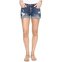 [BLANKNYC] Women's Denim Distressed Cuffed Short, Blue, 24