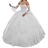 ZHengquan Women's Lace Applique Quinceanera Dresses Sweetheart Prom Ball Gown
