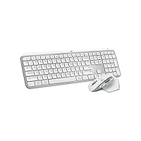 Logitech MX Keys S + MX Master 3S - Performance Wireless Illuminated Keyboard and Mouse, Fluid Typing, Fast Scrolling, Bluetooth, USB-C, Windows, Linux, Chrome, Mac - Pale Grey