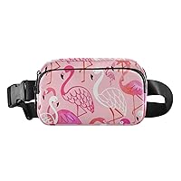 Flamingo Belt Bag for Women Men Water Proof Fanny Pack with Adjustable Shoulder Tear Resistant Fashion Waist Packs for Running