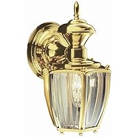 Design House 501445 Jackson Traditional 1-Light Outdoor/Indoor Wall Light with Clear Glass for Porch Entryway Patio, Solid Brass