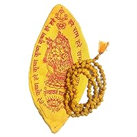 SKYSHOPPINGHUB Original Rosary Haldi Mala 108 Beads of Turmeric 1 Pcs with Gaumukhi Japa Bag 1 Pcs for Good Luck Health Wealth and Prosperity Success Bring Positive Energy