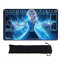 Lorcana Playmats Compatible TCG 24x14 Inches Gaming Mat, Non-Slip Rubber with Zones Play Mat and Free Storage Bag（DIS13）