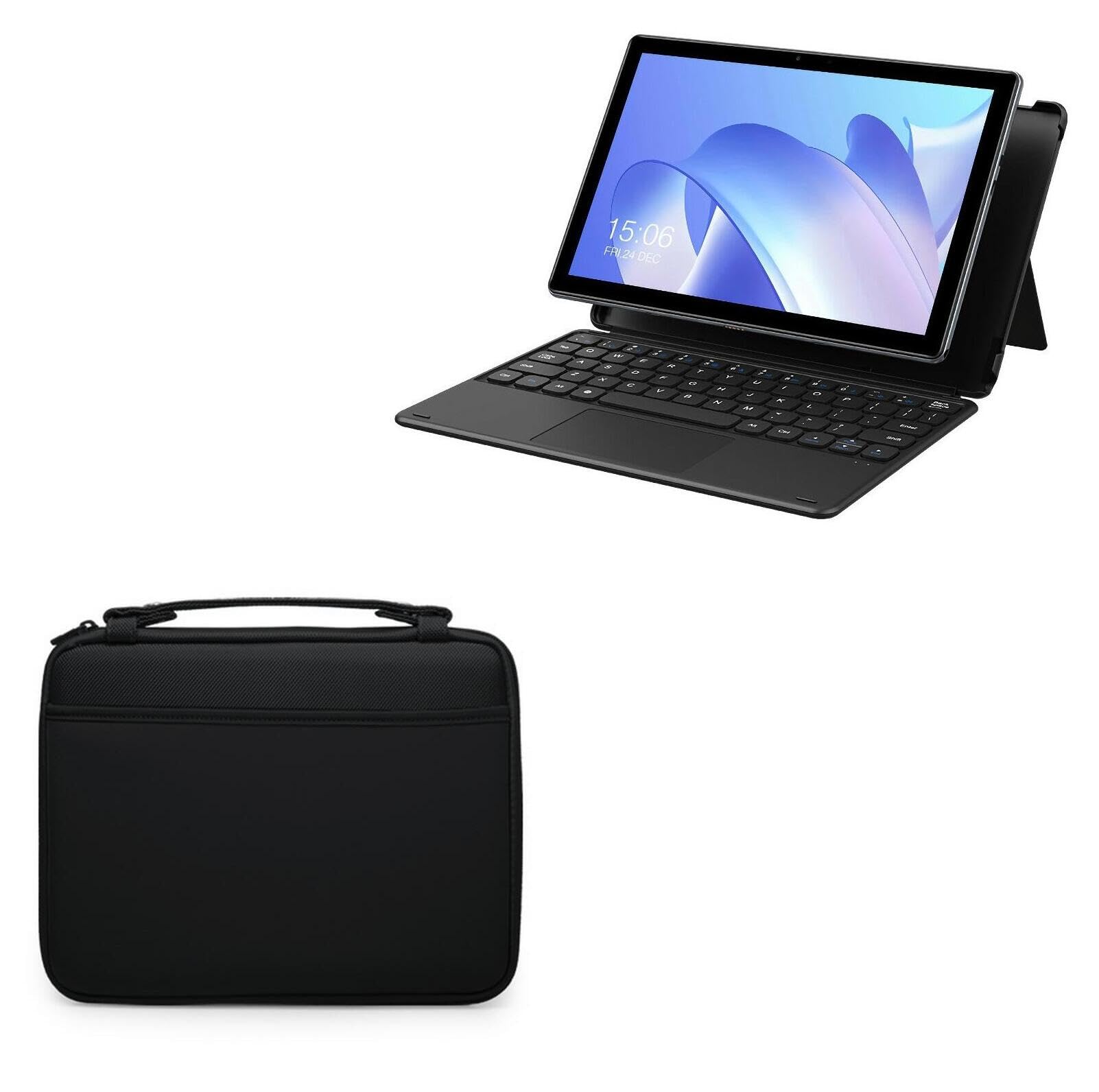 BoxWave Case Compatible with Chuwi Hi10 Go - Hard Shell Briefcase, Slim Messenger Bag Briefcase Cover Side Pockets - Jet Black