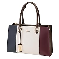 Clelia CL-22772-4 Women’s 2-Way Tote Bag, Can Hold B5 Papers, Tricolor, Cute, Simple, Fake Leather, Large Capacity, Shoulder Bag