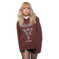 Nirvana Hoodie in Utero Outline Band Logo Official Unisex Brown Pullover