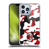 Officially Licensed AC Milan Camouflage Crest Patterns Soft Gel Case Compatible with Apple iPhone 13 Pro Max and Compatible with MagSafe Accessories