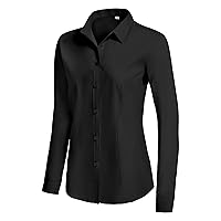 CUNLIN Womens Cotton Button Down Shirts for Women Fitted Long Sleeve Formal Dress Shirt Work Blouses Tops