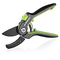 WORKPRO Anvil Pruning Shears, 8’’ Professional Gardening Hand Pruner with SK5 Steel Sharp Blades, Ideal Gardening Tool for Cutting and Trimming, Green