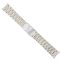 WATCH BAND SOLID LINK FOR CASIO MDV106G BLACK RESIN 200 METER 22MM TWO TONE