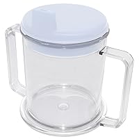 Rehabilitation Advantage Clear Spouted Cup with Two Handles, White Lid