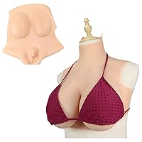 Crossdresser Silicone Breastplate Drag Queen B-G Cup Fake Breast Forms Touch Realistic Fake Boobs Enhancer for Cosplay