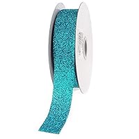 Glitter Ribbon Christmas Gift-Wrapping, 7/8-inch, 25-Yard (Turquoise)