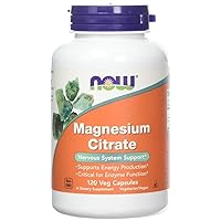 Now Foods Magnesium Citrate caps- 120 Vcaps ( 2-Pack)
