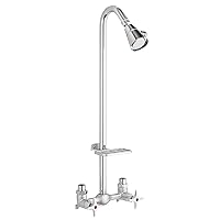 Homewerks 3070-252-CH-B-WS Outdoor Shower Kit with Soap Dish, Corrosion, Rust Resistant Chrome