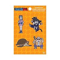 Loungefly Dragon Ball: 4-Pack Pin Set (Goku, Bulma, Master Roshi, Turtle), Amazon Exclusive