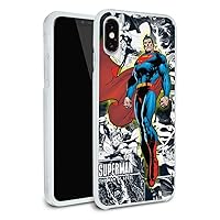 Superman Glowing Aura Protective Slim Fit Hybrid Rubber Bumper Case Fits Apple iPhone 8, 8 Plus, X, 11, 11 Pro,11 Pro Max