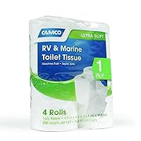 Camco 40276 Toilet Tissue, 1 pack of 4 rolls , White