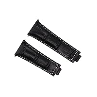 Ewatchparts LEATHER WATCHBAND STRAP FOR ROLEX DAYTONA 16518 16519 116520 116523 LONG BLACK WS