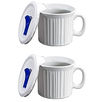 CorningWare Colours Pop-Ins 20-oz Soup Mug with Lid - 2 Pack (French White)