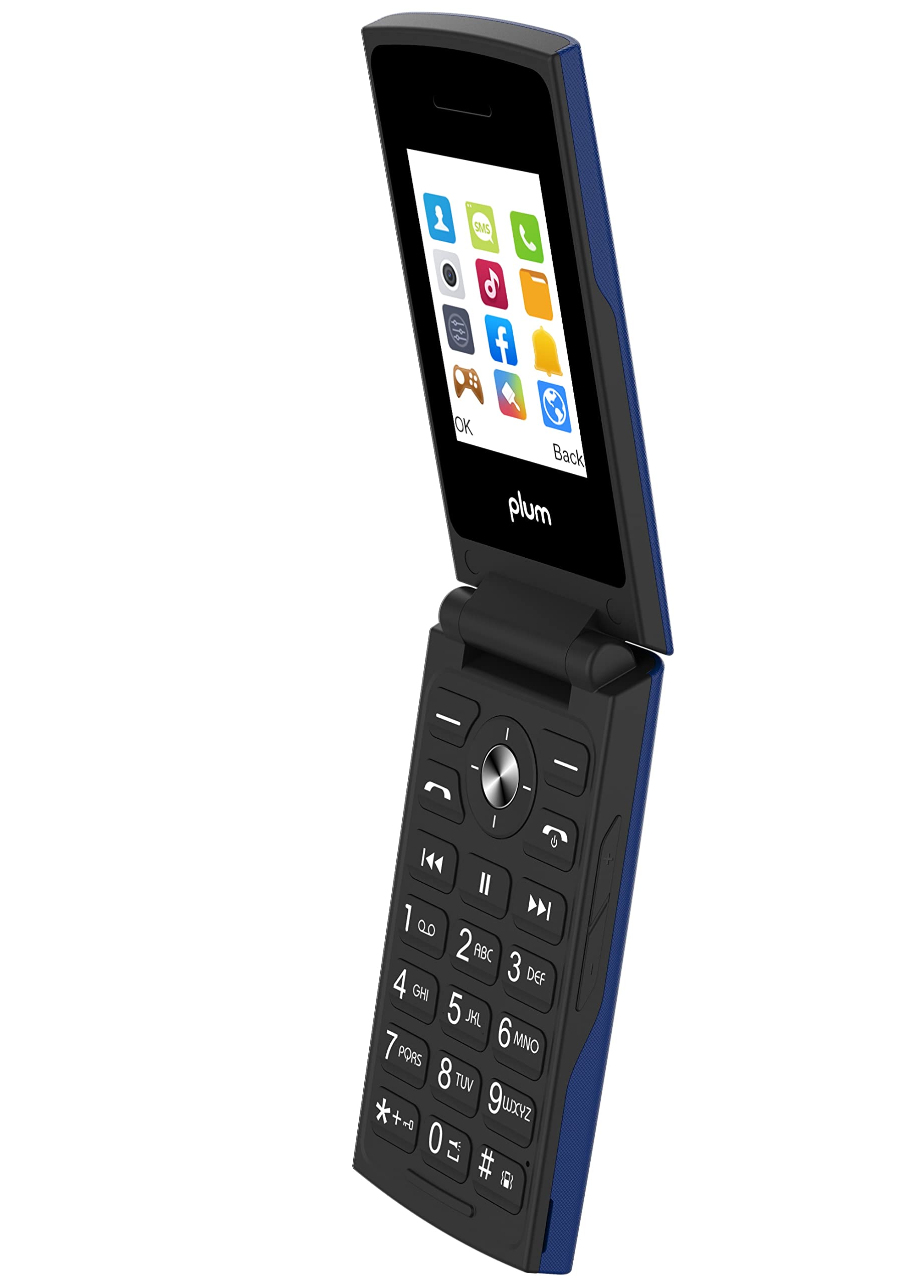 Plum Flipper 4G LTE Unlocked Flip Phone ATT Tmobile Speed Talk 2022 Model - Blue