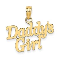 14k Gold Daddys Girl Charm Pendant Necklace Measures 15.2x18.7mm Wide Jewelry Gifts for Women