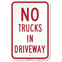 SmartSign - K2-0772-HI-12x18 No Trucks In Driveway Sign By | 12