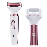 Electric Shaver for Women Cordless Rechargeable 4 in 1 Women Razor Portable Hair Removal Epilators, and Electric Foot Callus Removers Rechargeable Portable Electronic Foot File Pedicure Tools