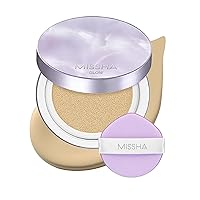 Serum Cushion Glow Layering Fit Cushion Foundation No.21 Vanilla Light Beige for Bright Skin, Rich-Texture, Full-Coverage, 24-Hr Hydrating, Triple Glow System